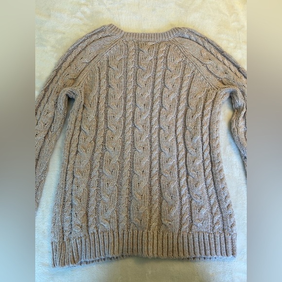 Cable Knit Beige and Light Pink Sweater - Picture 4 of 5